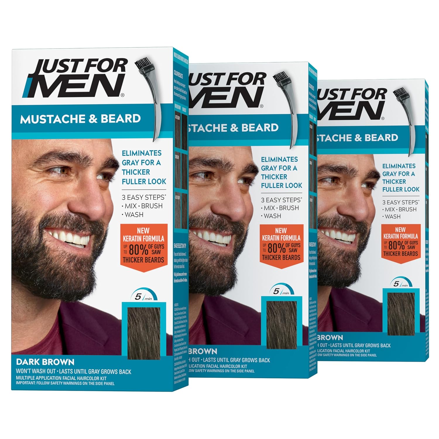 Just For Men Mustache & Beard Dark Brown Review: Youthful Color In 5 Minutes, With Trade-Offs