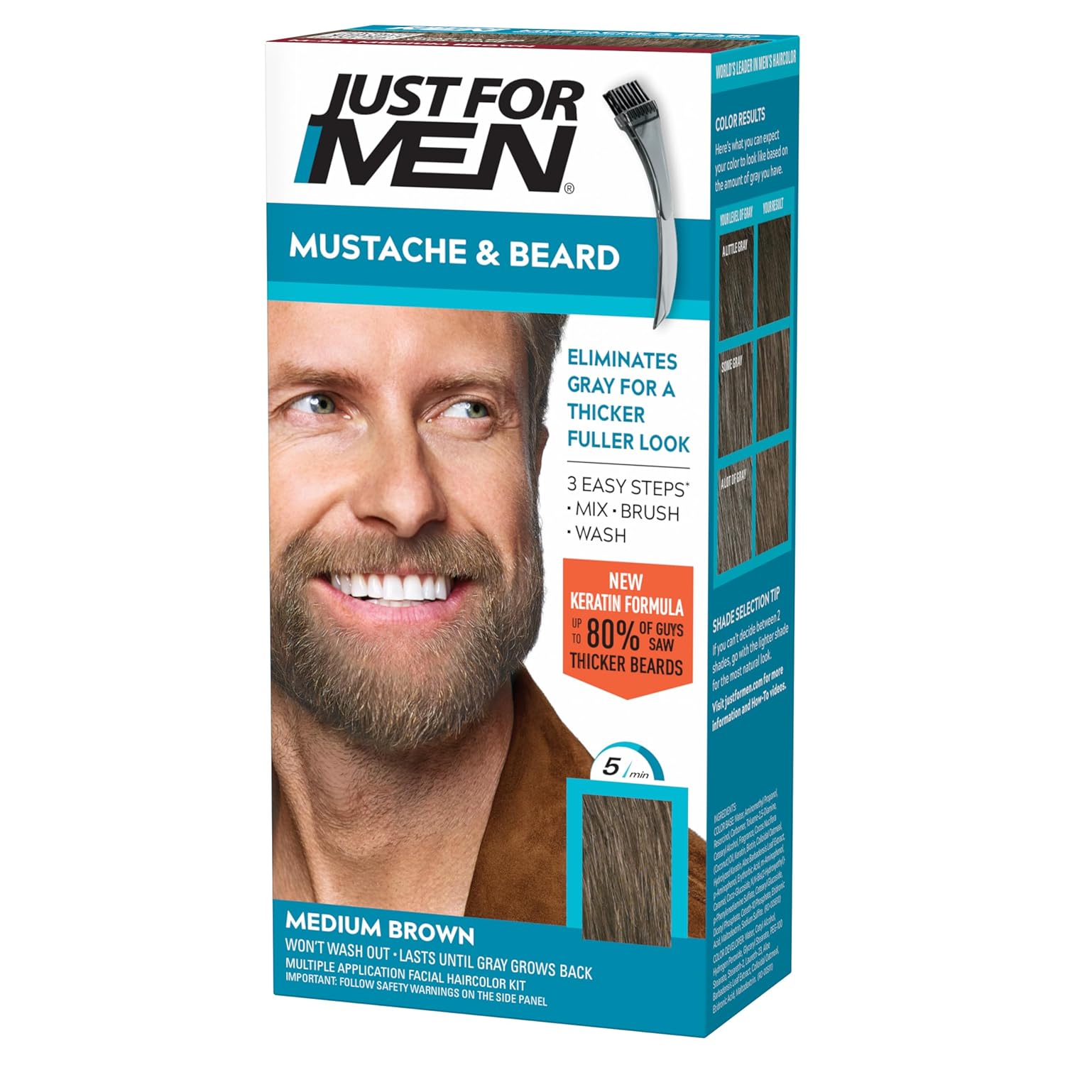 Just For Men Mustache & Beard Medium Brown Review: Fast Gray Coverage With Salon-Level Control