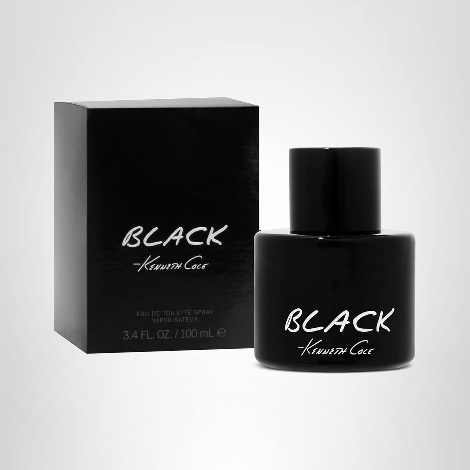 Kenneth Cole Black Eau de Toilette Spray Cologne for Men in sleek black glass bottle