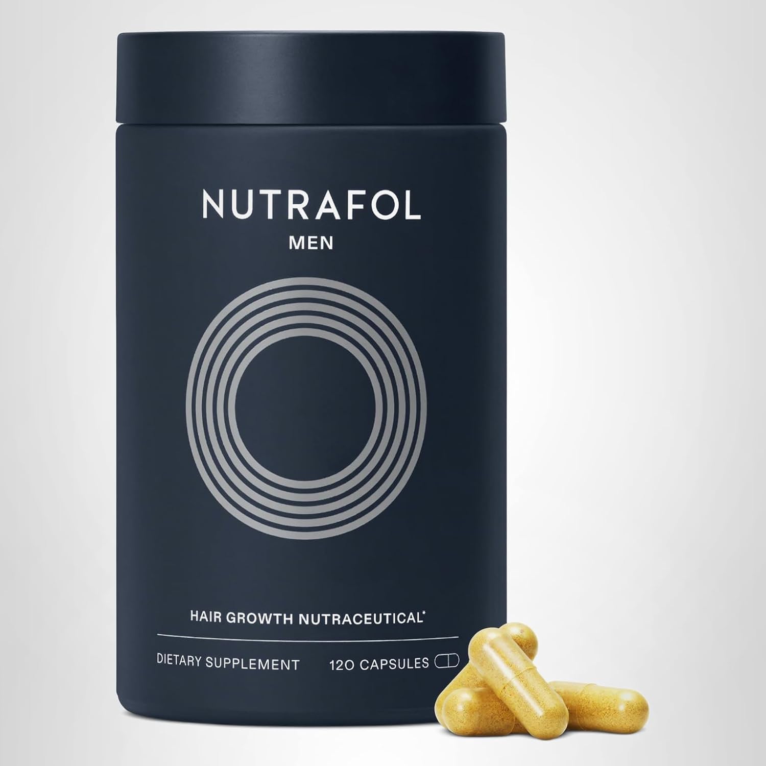 Nutrafol Men’s Hair Growth Supplements bottle for hair thinning and regrowth support