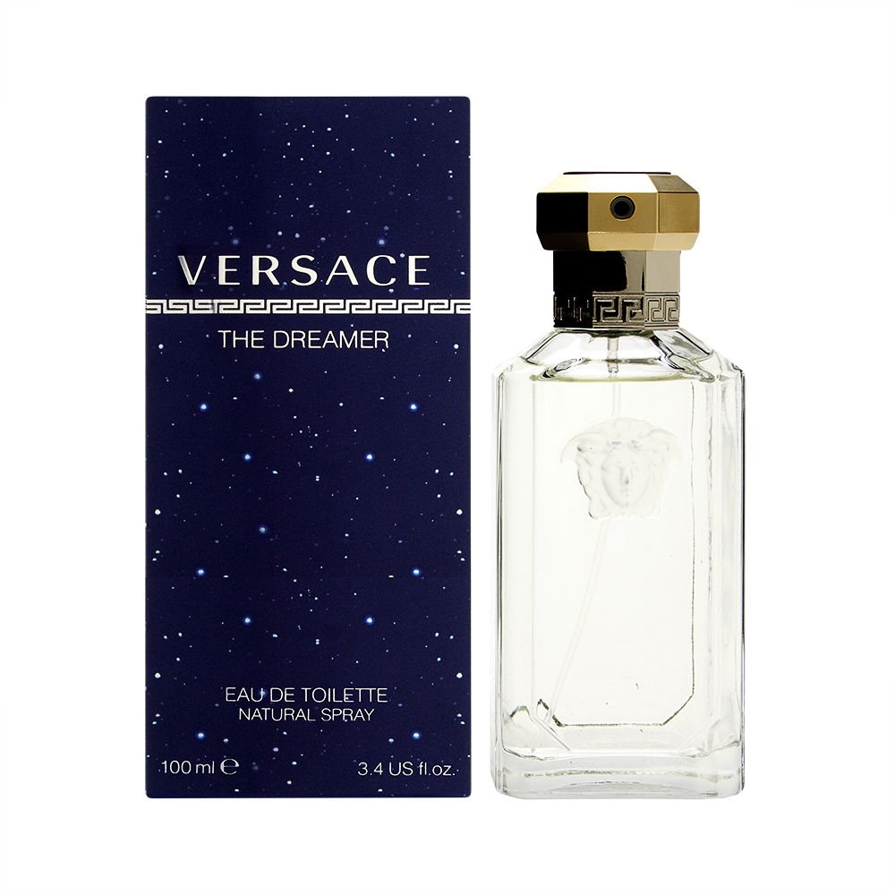 Versace The Dreamer for Men eau de toilette spray bottle with embossed Medusa design